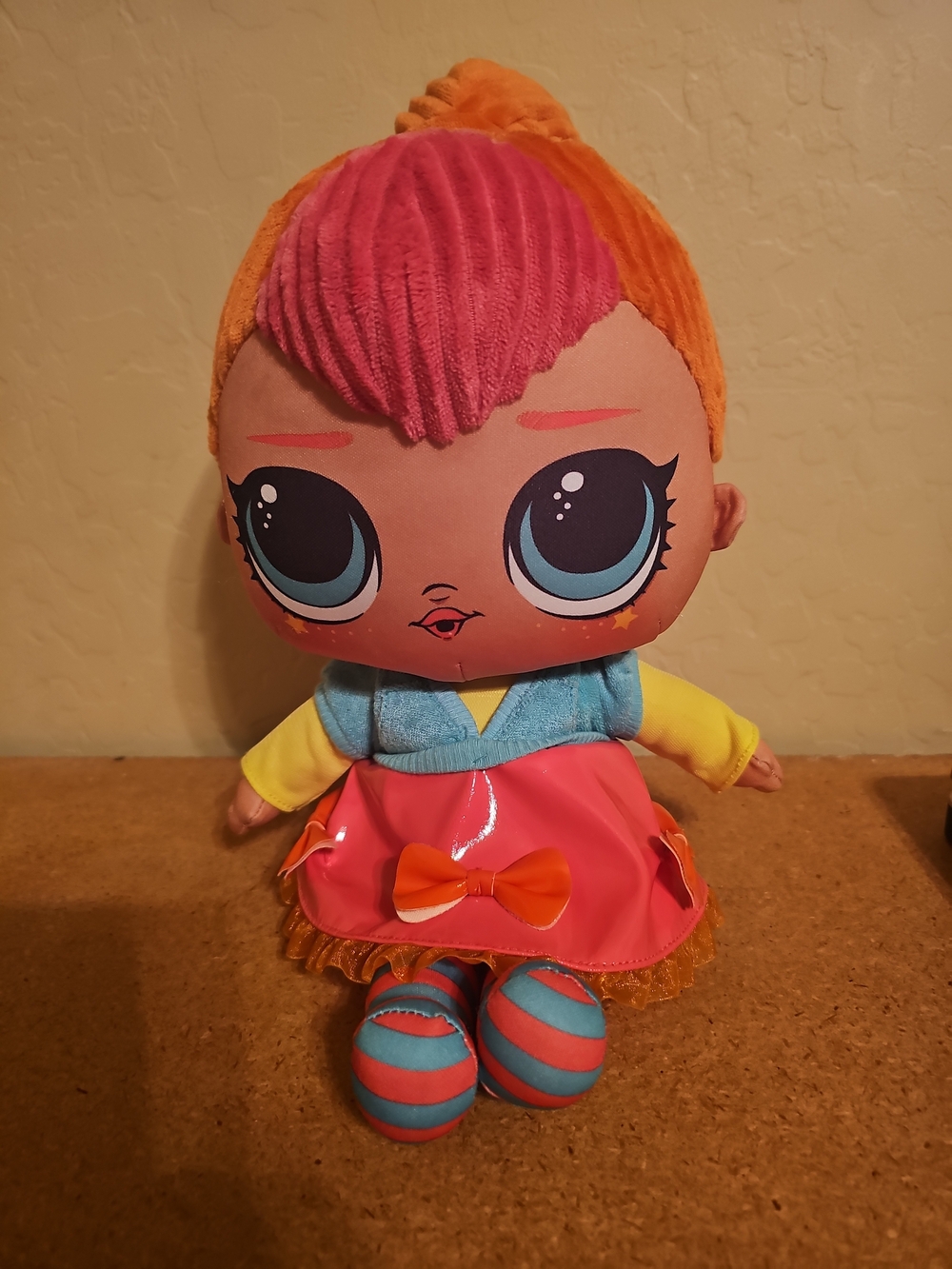 L.O.L. Surprise! Plush Doll with Pink Hair, Orange Accents & Blue Outfit